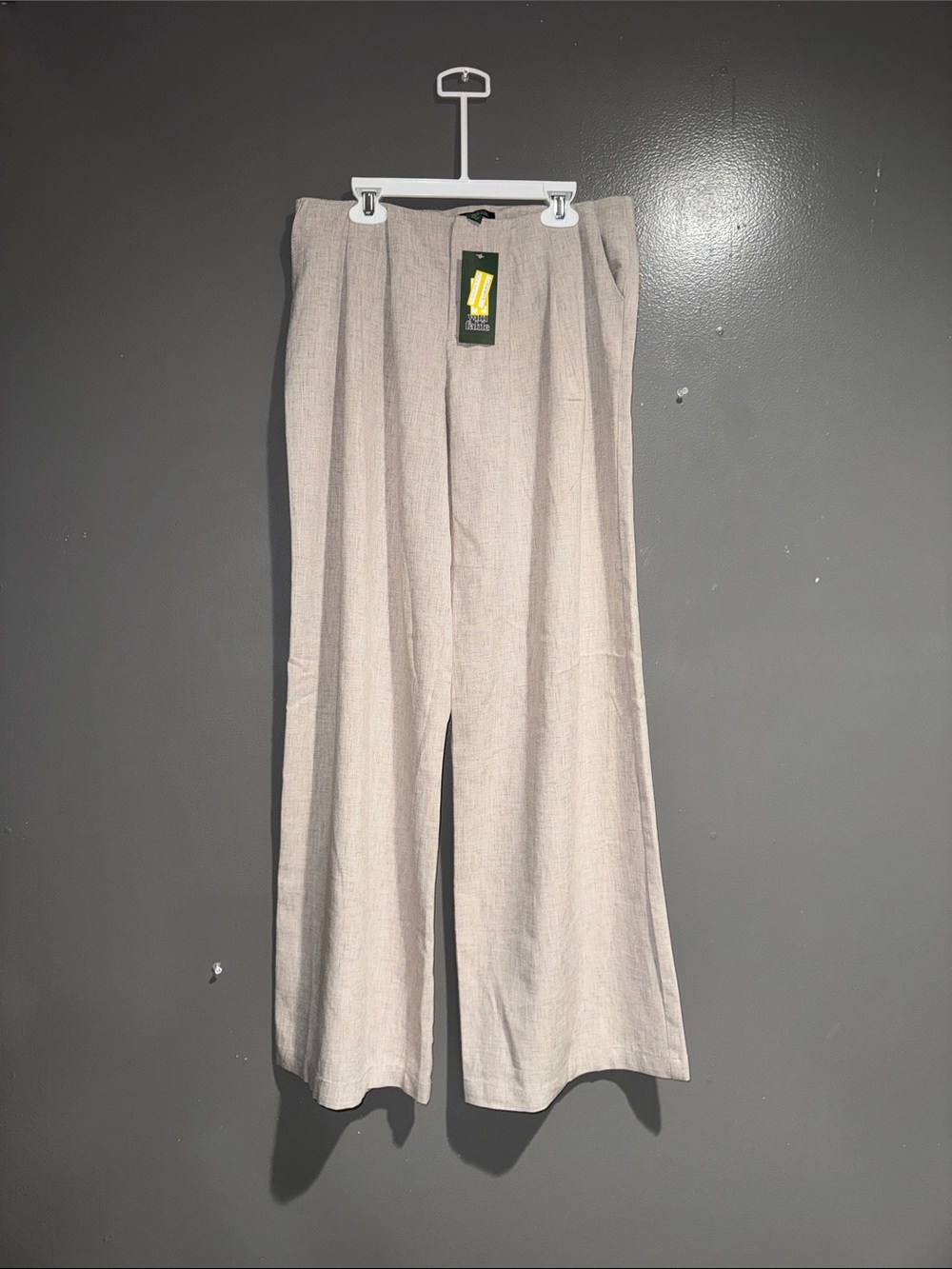 wild fable Neutral Wide-Leg Linen-Style Pants